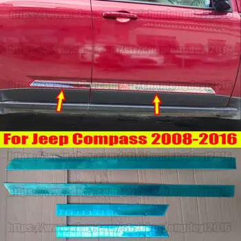 Už Jeep Compass 2008-2016 4pcs Nerūdijančio Durų Apsaugas, Liejimo Juostelės Apdaila, automobilių accsesories